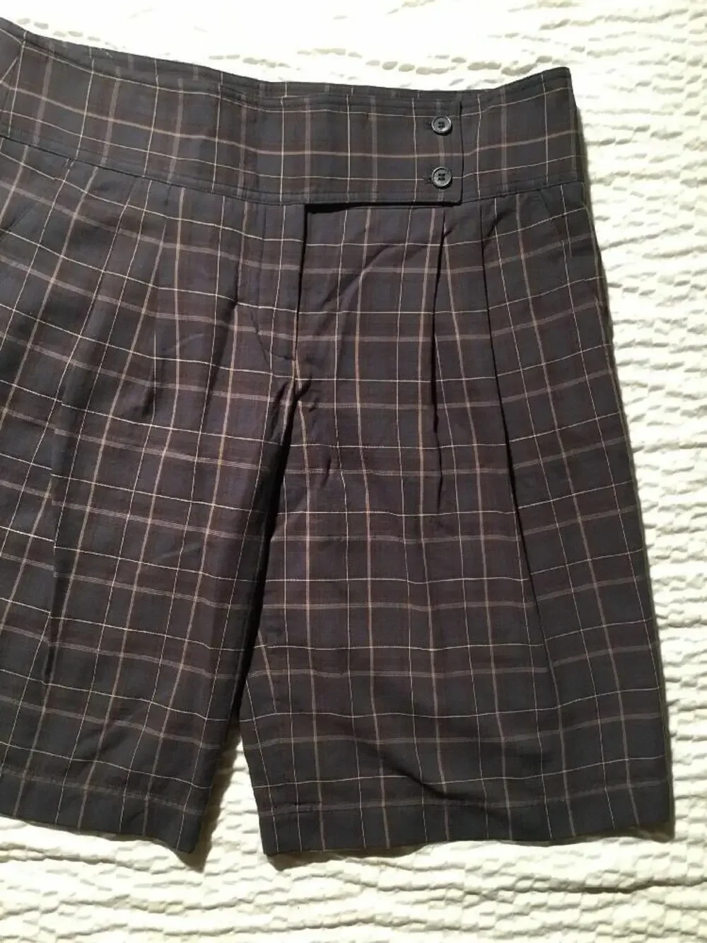 BCBG MAX AZRIA Brown Plaid Skort Size 10 -100% Cotton